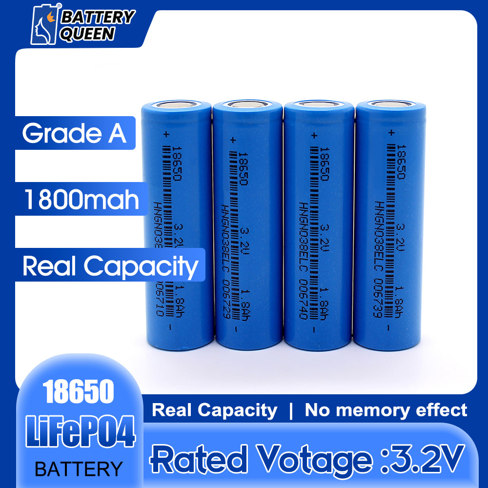 Grade A+ Cylindrical LiFePo4 Battery 18650 3.2v 1500mAh 1800mAh