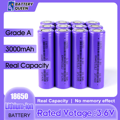 Grade A+ Cylindrical NCM Battery 18650 3.7v 1500-3350mAh