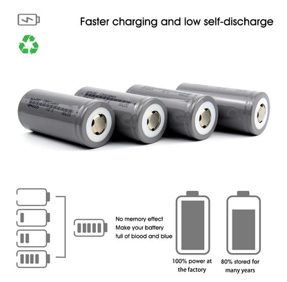 Grade A+ Cylindrical LiFePo4 Battery 32700 3.2v 6000mAh