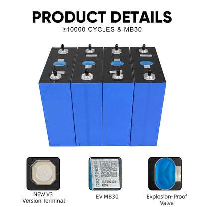 Grade A+ 10000 cycles MB30 3.2V 306AH LiFePo4 Battery