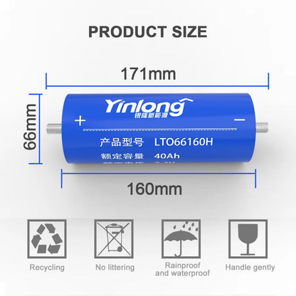 EU Stock YinLong 2.3V 30-35AH LTO Battery