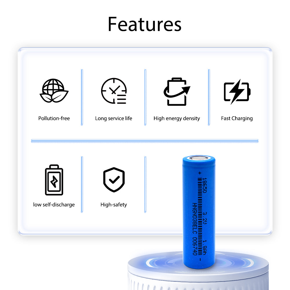 Grade A+ Cylindrical LiFePo4 Battery 18650 3.2v 1500mAh 1800mAh