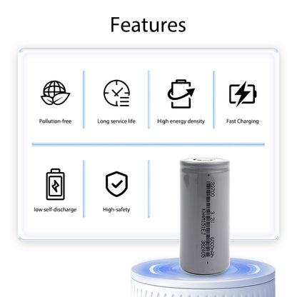 Grade A+ Cylindrical LiFePo4 Battery 32700 3.2v 6000mAh