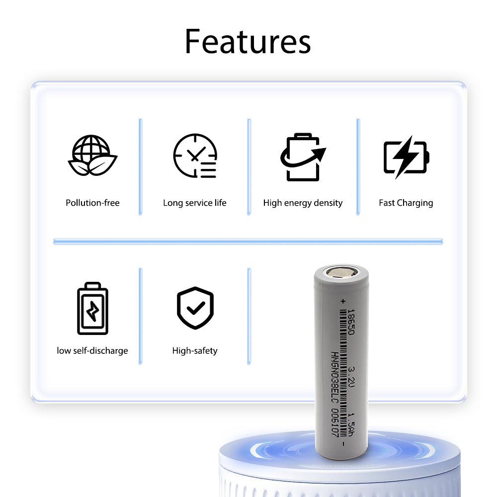 Grade A+ Cylindrical LiFePo4 Battery 18650 3.2v 1500mAh 1800mAh