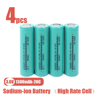 Grade A+ Cylindrical Sodium-ion Battery 18650 3V 1300mAh Discharge 20C