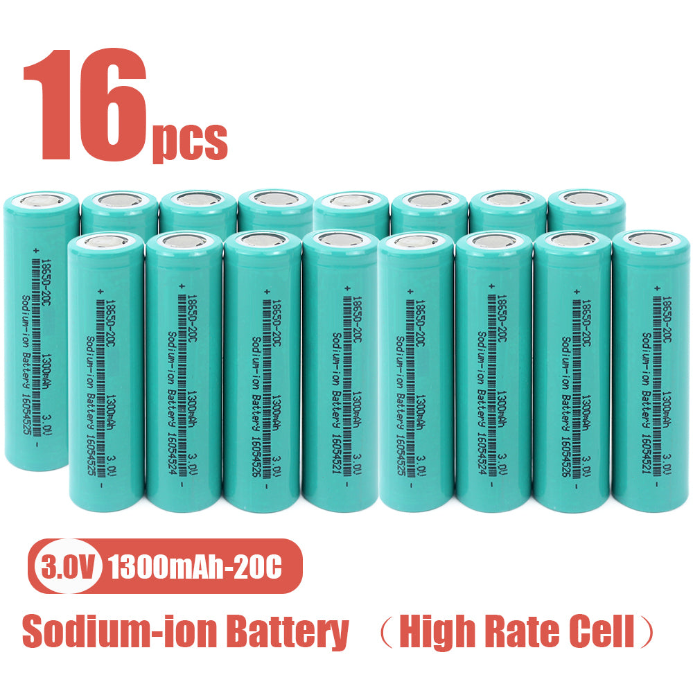 Grade A+ Cylindrical Sodium-ion Battery 18650 3V 1300mAh Discharge 20C